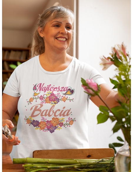 KOSZULKA NAJLEPSZA BABCIA KWIATY