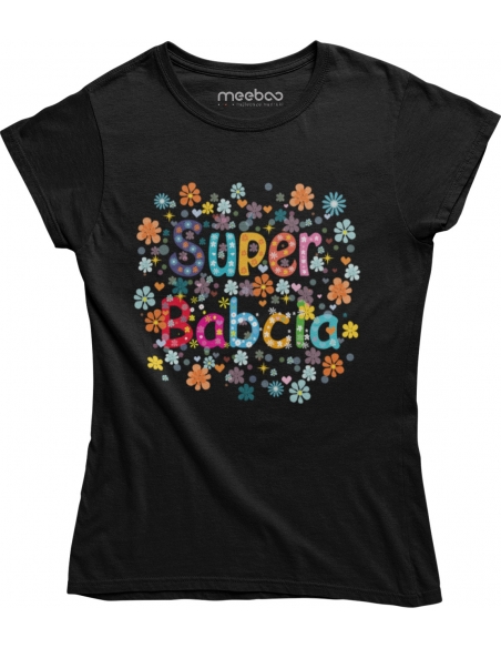 KOSZULKA SUPER BABCIA KWIATY