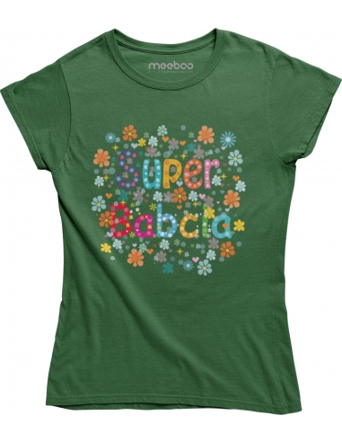 KOSZULKA SUPER BABCIA KWIATY