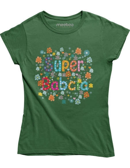 KOSZULKA SUPER BABCIA KWIATY