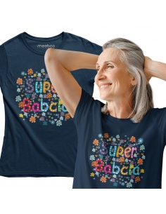 KOSZULKA SUPER BABCIA KWIATY