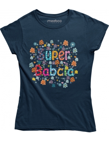 KOSZULKA SUPER BABCIA KWIATY
