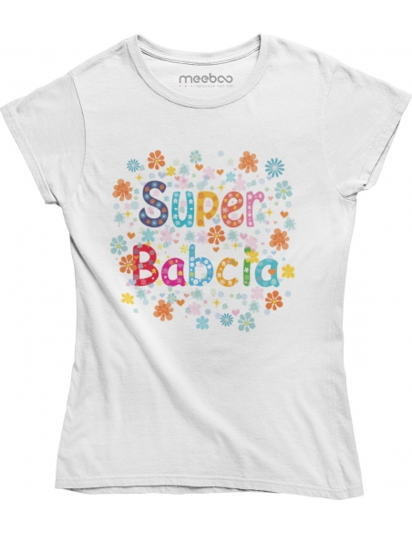 KOSZULKA SUPER BABCIA KWIATY