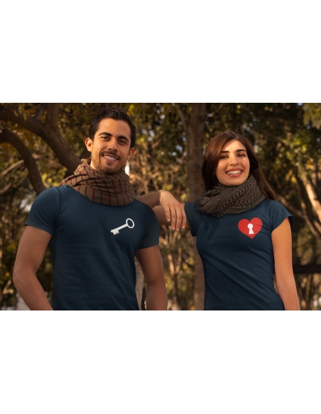 ZESTAW KOSZULEK DLA PAR SERCE I KLUCZ