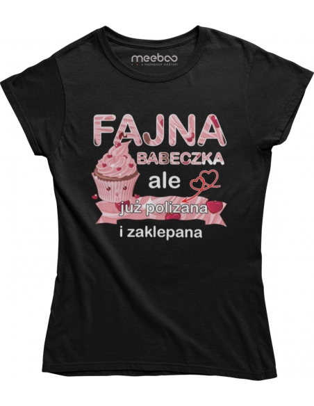 KOSZULKA DAMSKA FAJNA BABECZKA POLIZANA ZAKLEPANA