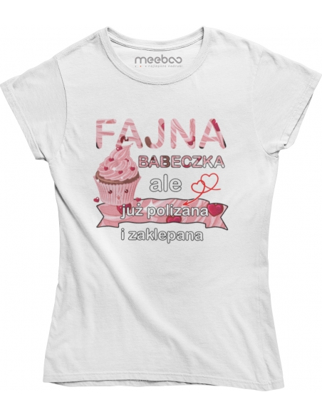 KOSZULKA DAMSKA FAJNA BABECZKA POLIZANA ZAKLEPANA