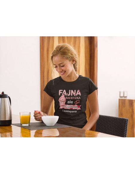 KOSZULKA DAMSKA FAJNA BABECZKA POLIZANA ZAKLEPANA