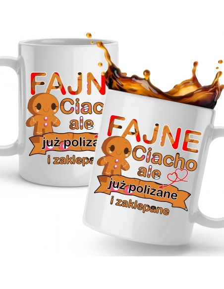 KUBEK DLA NIEGO BIAŁY FAJEN CIACHO ALE ZAJĘTE