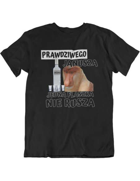 KOSZULKA MĘSKA JANUSZA JEDNA FLASZKA NIE RUSZA