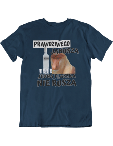 KOSZULKA MĘSKA JANUSZA JEDNA FLASZKA NIE RUSZA