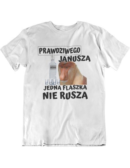 KOSZULKA MĘSKA JANUSZA JEDNA FLASZKA NIE RUSZA