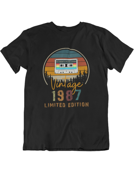 KOSZULKA MĘSKA VINTAGE KASETA URODZINOWA