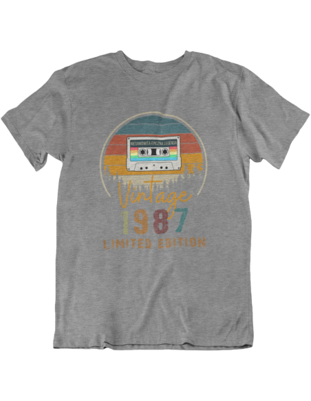 KOSZULKA MĘSKA VINTAGE KASETA URODZINOWA