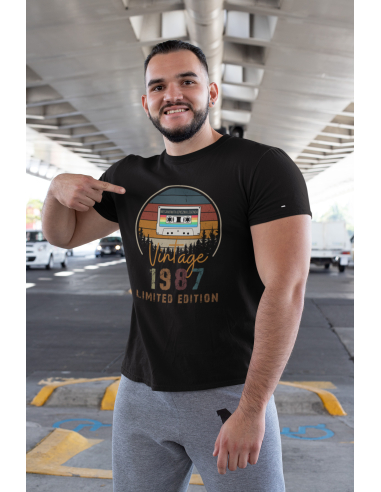 KOSZULKA MĘSKA VINTAGE KASETA URODZINOWA