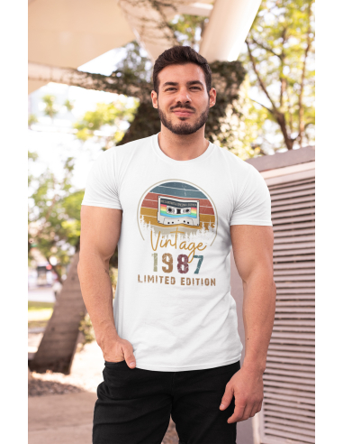 KOSZULKA MĘSKA VINTAGE KASETA URODZINOWA