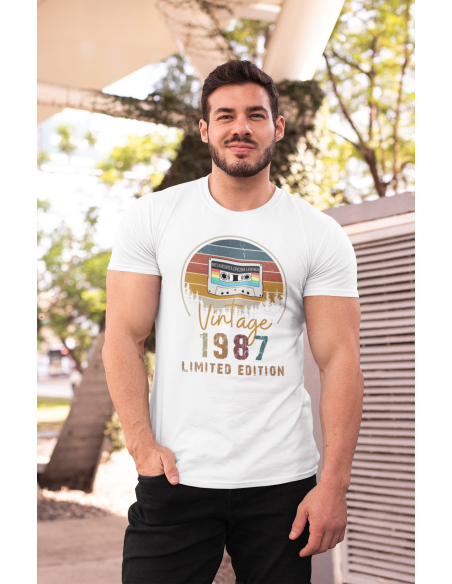 KOSZULKA MĘSKA VINTAGE KASETA URODZINOWA