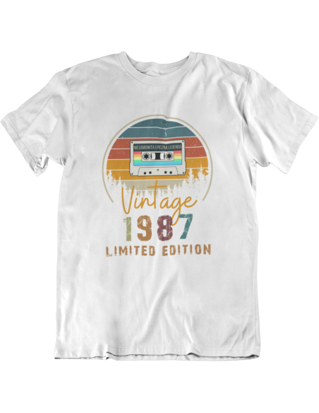 KOSZULKA MĘSKA VINTAGE KASETA URODZINOWA