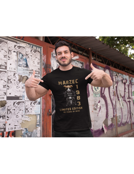 KOSZULKA MĘSKA Miś motocykl urodzinowa