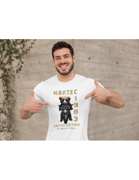 KOSZULKA MĘSKA Miś motocykl urodzinowa