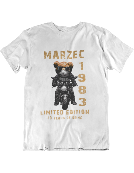 KOSZULKA MĘSKA Miś motocykl urodzinowa