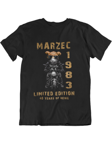 KOSZULKA MĘSKA Miś motocykl urodzinowa