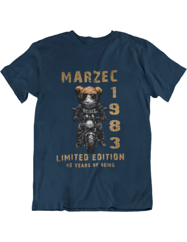 KOSZULKA MĘSKA Miś motocykl urodzinowa