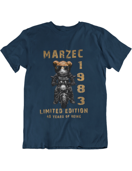 KOSZULKA MĘSKA Miś motocykl urodzinowa