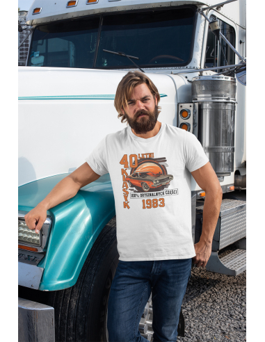 KOSZULKA MĘSKA SAMOCHÓD 30 40 50 60...