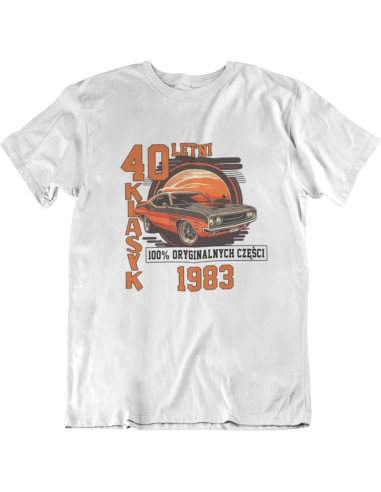 KOSZULKA MĘSKA SAMOCHÓD 30 40 50 60...