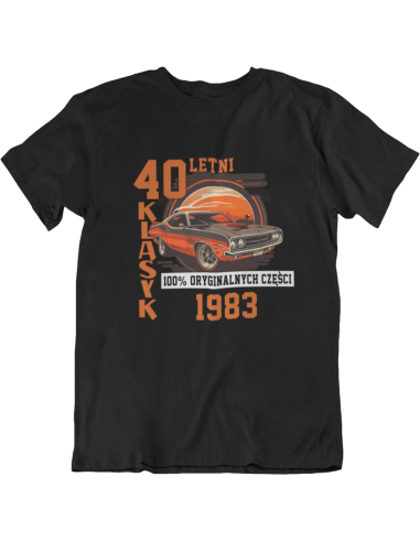 KOSZULKA MĘSKA SAMOCHÓD 30 40 50 60...