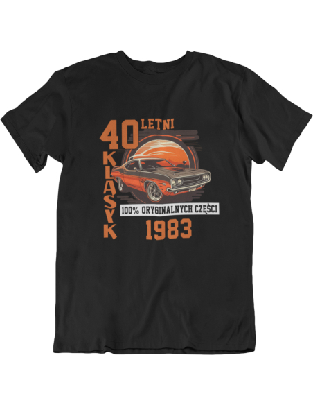 KOSZULKA MĘSKA SAMOCHÓD 30 40 50 60 70 LATEK