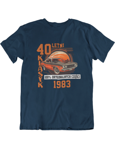 KOSZULKA MĘSKA SAMOCHÓD 30 40 50 60...
