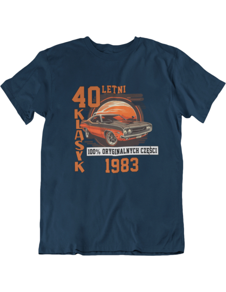 KOSZULKA MĘSKA SAMOCHÓD 30 40 50 60 70 LATEK