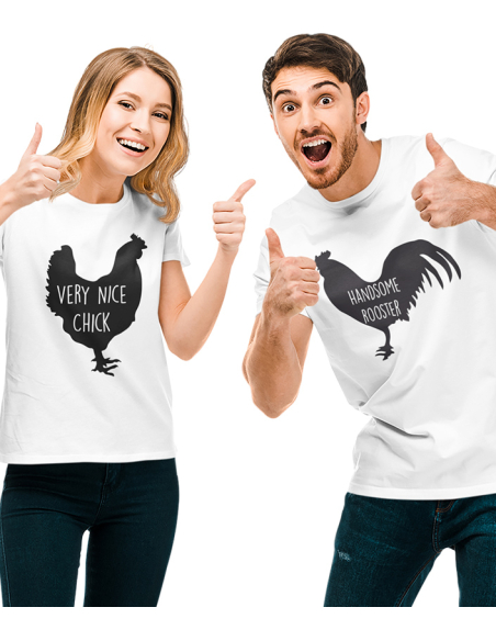 ZESTAW KOSZULEK DLA PAR - CHICK AND ROOSTER