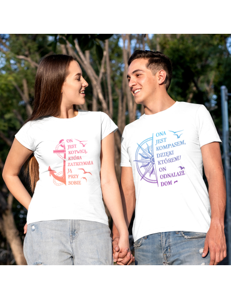 ZESTAW KOSZULEK DLA PAR KOMPAS I KOTWICA