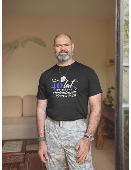 KOSZULKA MĘSKA Dla Taty 40 lat na oryginalnych częściach