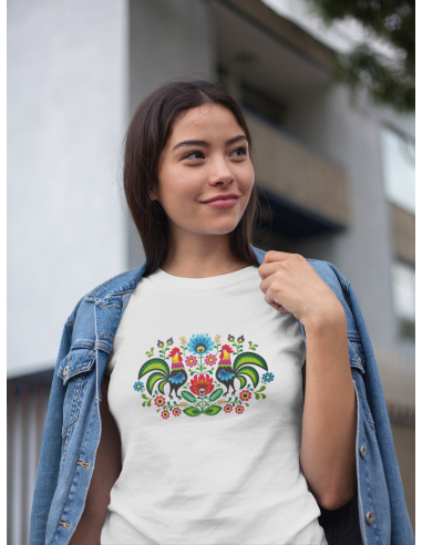 KOSZULKA DAMSKA WIOSENNA KOGUTY