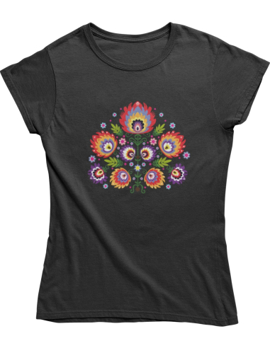 KOSZULKA DAMSKA WIOSENNA CZERWONY KWIAT