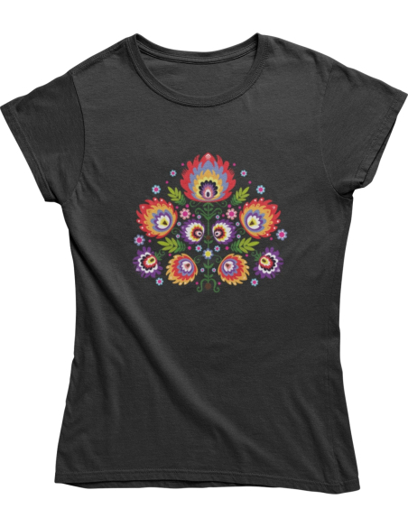 KOSZULKA DAMSKA WIOSENNA CZERWONY KWIAT