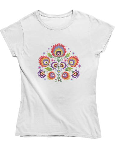 KOSZULKA DAMSKA WIOSENNA CZERWONY KWIAT