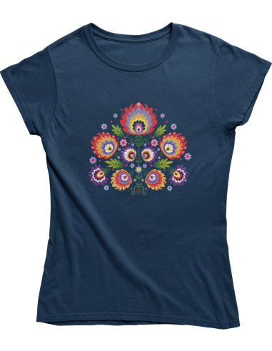 KOSZULKA DAMSKA WIOSENNA CZERWONY KWIAT