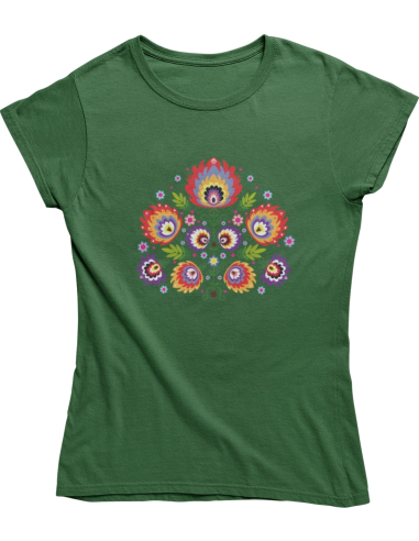 KOSZULKA DAMSKA WIOSENNA CZERWONY KWIAT