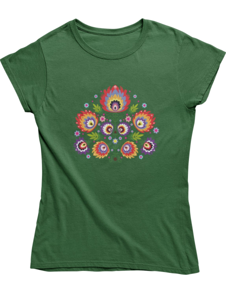 KOSZULKA DAMSKA WIOSENNA CZERWONY KWIAT