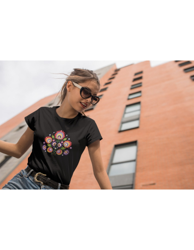 KOSZULKA DAMSKA WIOSENNA CZERWONY KWIAT