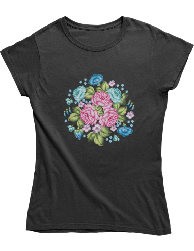 KOSZULKA DAMSKA WIOSENNA RÓŻOWY KWIAT