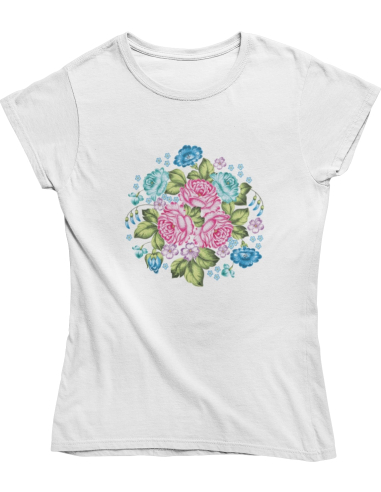 KOSZULKA DAMSKA WIOSENNA RÓŻOWY KWIAT