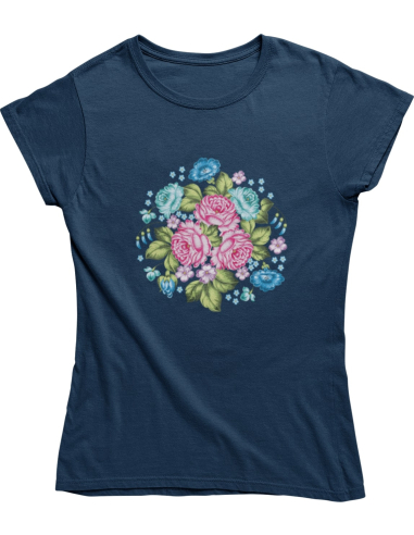 KOSZULKA DAMSKA WIOSENNA RÓŻOWY KWIAT