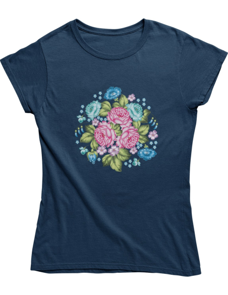 KOSZULKA DAMSKA WIOSENNA RÓŻOWY KWIAT