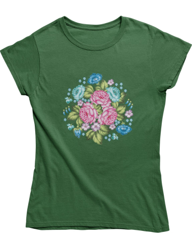 KOSZULKA DAMSKA WIOSENNA RÓŻOWY KWIAT