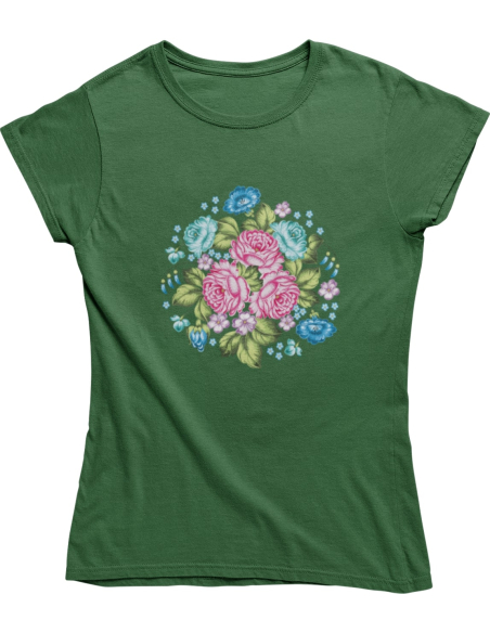 KOSZULKA DAMSKA WIOSENNA RÓŻOWY KWIAT